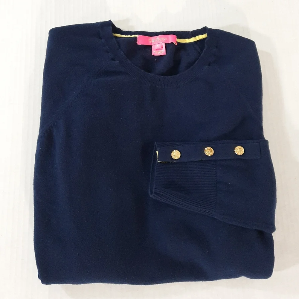 Lilly Pulitzer Dinah Crewneck Sweater in True Navy